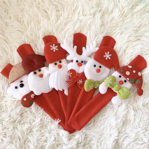 6pcs New Year Fashion Kids Slap Bracelet Cute Doll Decor Party Bracelet For Christmas Party Decoration Accessories Kids Gift