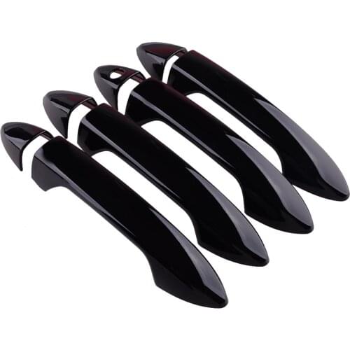 8Pcs/Set ABS Glossy Black Car Side Door Handle Cover Trim Without Keyless Hole Fit For Honda Accord 9th 2013 2014 2015 2016 2017