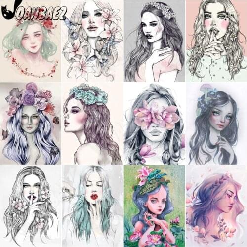 Abstract Beauty Diamond Painting Sketch Flower 5Ddiy Hand Inlaid Cross Stitch Embroidery Mosaic Kit Wall Decor Craft Gift Design