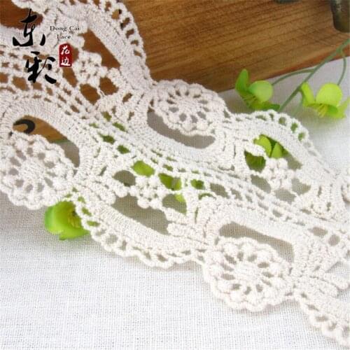 90yards*7.8 cm Embroidery White Lace Ribbon Hight Quality Cotton Lace DIY Apparel Sewing Ribbon Clothes Fashion Accessories