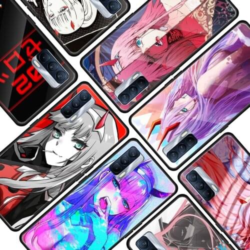 Darling In The FranXX Anime for OPPO Realme 7i 7 6 5 Pro C3 XT A9 2020 A52 Find X2Lite Luxury Tempered Glass Phone Case Cover