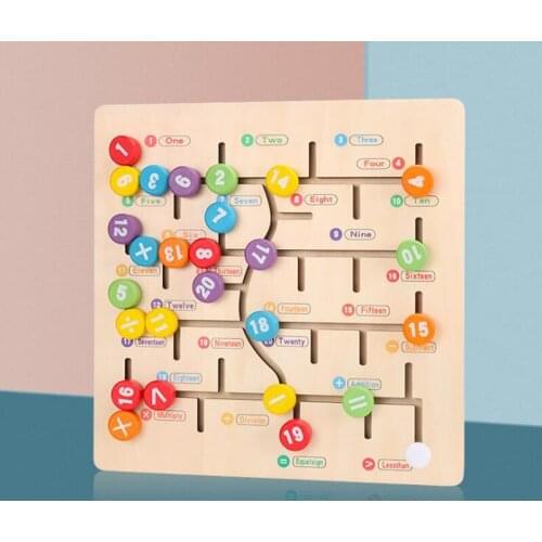 Kids Toys Montessori Wooden Toys Maze Slide Puzzle Jigsaw Board Alphabet Digital Matching Early Educational Toys For Children