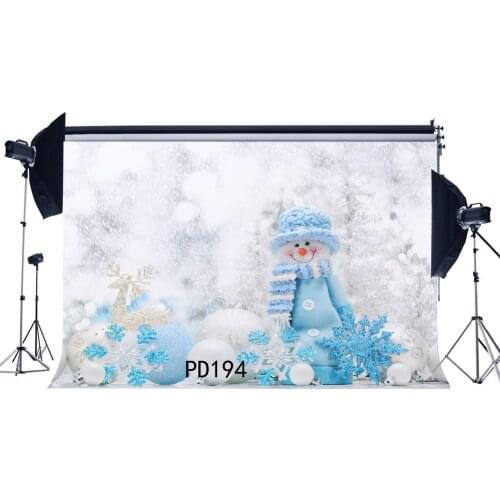 Photography Backdrops Bokeh Halos Falling Snowflakes Snowman Christmas Ball Snowflakes Xmas Theme