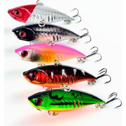 HiUmi 5Pcs 6.5CM 11G With 8 Hooks Plastic VIB Fishing Lure Lifelike Fly Pesca Wobbler 2