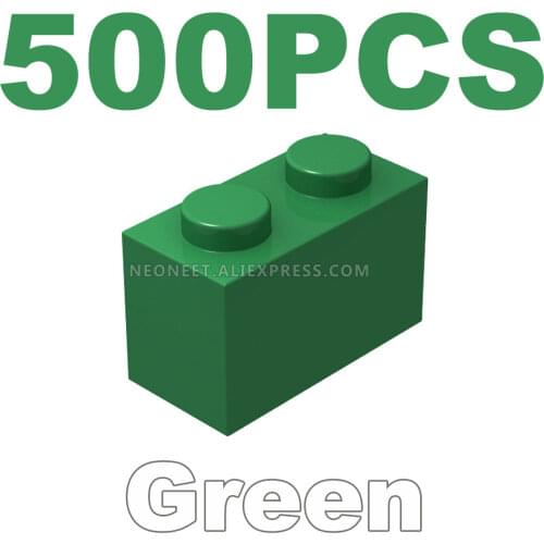 For 3004 93792 1x2 High-tech Changeover Catch Building Blocks Parts MOC DIY Educational Classic Brand Gift Toy Green