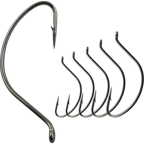 25-pieces Wide-Gap Hooks High Carbon Steel Sea Fishing Hook Wide Bait Hook Perfect Gap Hook #1/0-#5/0