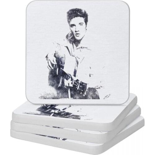Elvis Presley Diatomite Square Round Coaster Resistant Water Cup Bonsai Mat Soap Toothbrush Pad 10x10cm