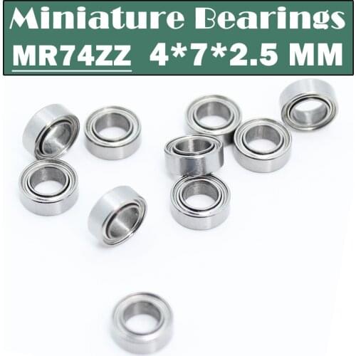 MR74ZZ Bearing ABEC-1 10PCS 4*7*2.5 mm Miniature MR74 ZZ MR74Z Ball Bearings L-740ZZ MR74-ZZ MR 074 ZZ