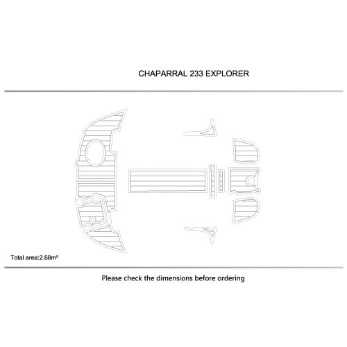CHAPARRAL 233 EXPLORER swimming platform 6mm EVA Non-slip mat fAUX TEAK FLOOR CARPET MAT