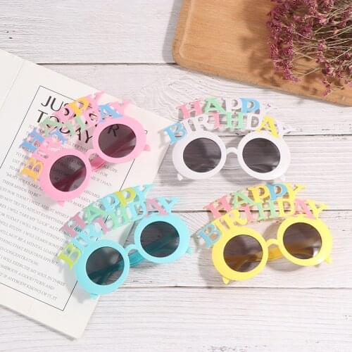 Birthday Party Sunglasses Funny Happy Birthday Glasses Tropical Fancy Dress Favors Fun Birthday Party Photo Booth Props Supplies