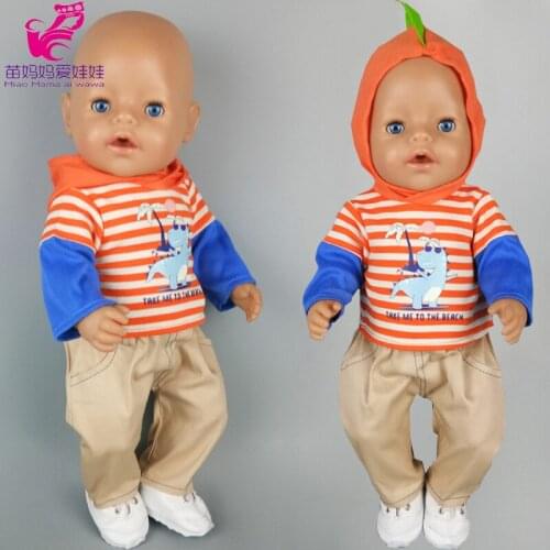 40cm Baby Doll clothes hoody sweater pants for 17 Inch babies Doll Leisure Outfits