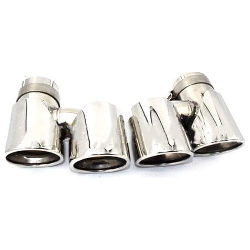One Pair End Tail tip For B-MW 6 Series 640LI Modified M6 Exhaust Tip Silver Stainless Steel Car Rear Diffuser Exhaust System