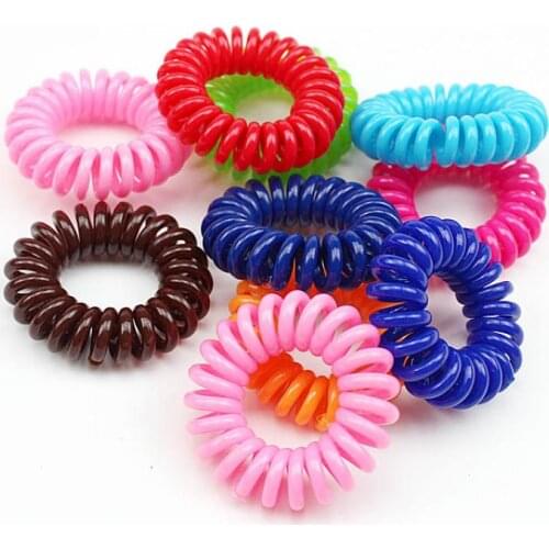 Wholesale 100pcs Multicolor Spiral Hair Head Bands Elastics Bobbles Ties Scrunchies Accessories