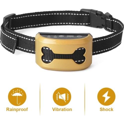 Pet Dog Safety Anti Bark Collars Rechargeable Vibration/Electric Shock Waterproof Stop Barking Dog Waterproof Training Collars