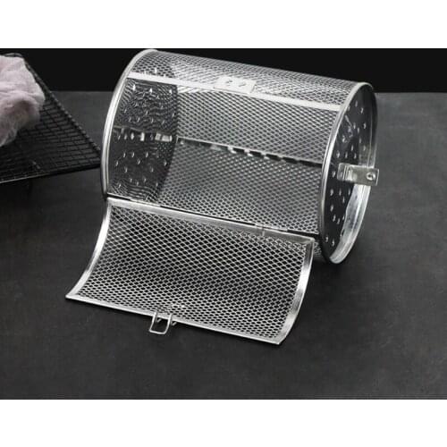 Stainless Steel Rotisserie Grill Roaster Drum Oven Basket for Roast Baking Peanut Dried Nut Coffee Beans BBQ