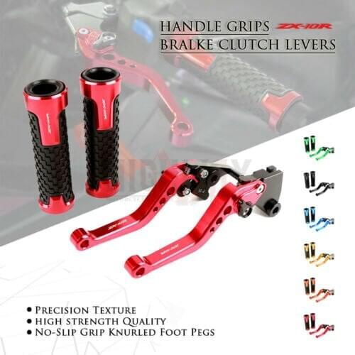 Brake Lever Handlebar Grips Grip CNC Short Adjustable Brake Clutch levers For KAWASAKI NINJA ZX10R RR KRT 2016-2019 2017 2018