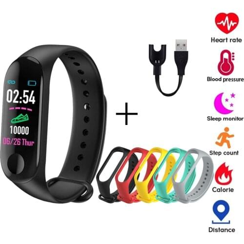 Smart Sports Bracelet Fitness Tracker Pedometer Heart Rate Blood Pressure Monitor Incoming Call Mens Womens Digital Wristband