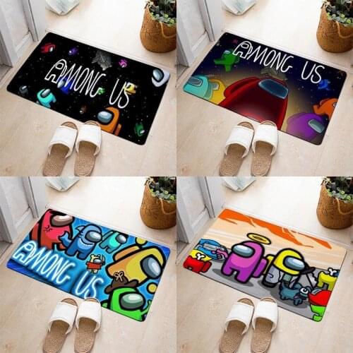 Among Crewmate Anti Slip Welcome Entrance Doormats US Impostor Floor Mats for Living Room Bedroom Carpet