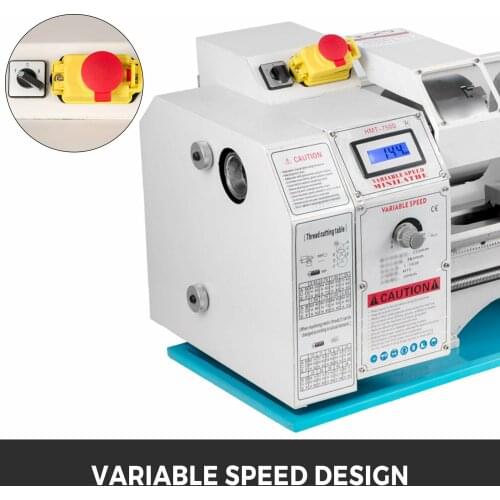 220X750 cm Metal Lathe Machine 1100W Infinitely Variable Speed with LED Screen and Tools accessories