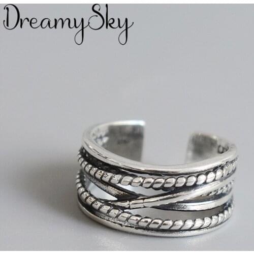 Personality Vintage Multilayer Chains Rings For Women Charm Engagement Rings Men Retro Knuckle Finger Jewelry