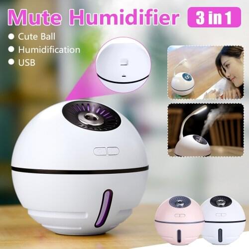 Three-in-one Space Ball Humidifier Rechargeable Humidifier Mute Colorful Lighting Mini Aromatherapy Diffusers Cool Mist