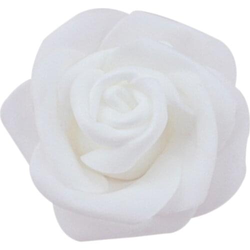 High Quality 100pcs / bag 6cm Foam Rose Heads Artificial Flower Heads Wedding Decoration(white)