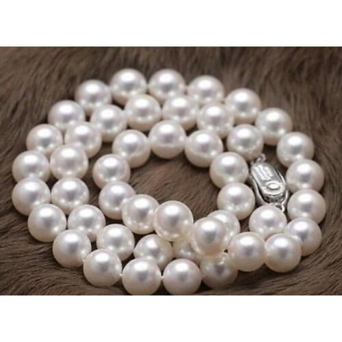 10-11mm AAA+ natural south sea white pearl necklace 18inch