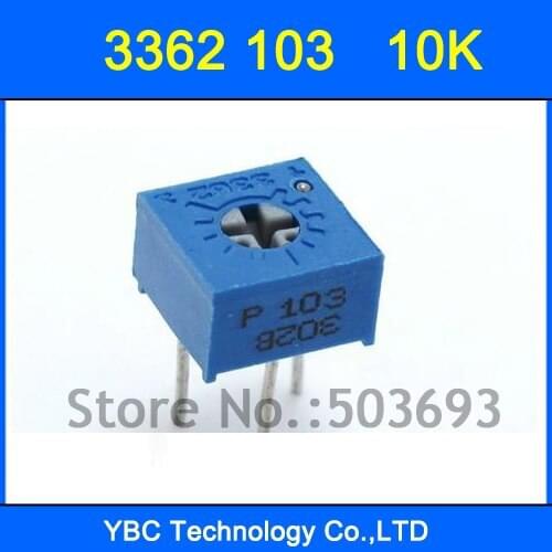 100pcs/lot 3362 103 10KR Variable Resistors 3362P Potentiometer