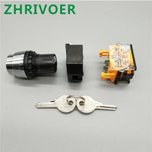 22mm La38-11y2 / La38-20y3 10A / 440V 2 / 3 Position Key Knob Switch Self Locking / Self Resetting Select Button Switch Rotary