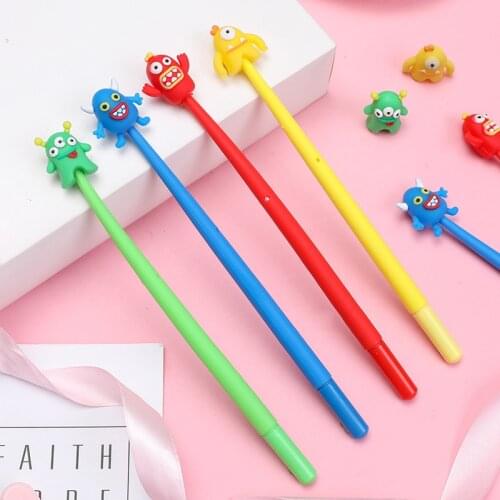 24 PCs Korean Creative Cartoon Silicone Gel Pens Set Cute Student Exam Signature Pen Writing Tools Learning Stationery Wholesale