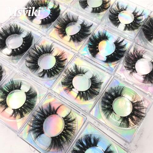 25MM Mink Lashes Vendor Natural Curly 5D Mink Eyelashes Packing Box Wholesale Fluffy Cruelty-free 3D Fake Eyelashes Bulk Makeup