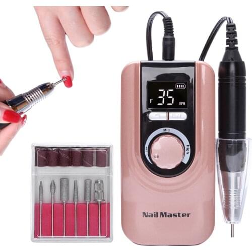 2020 Portable 35000RPM Nail Drill Manicure Set File Nail Pen Machine Set Kit With EU Plug Battery Portable Nail Grinding Machine