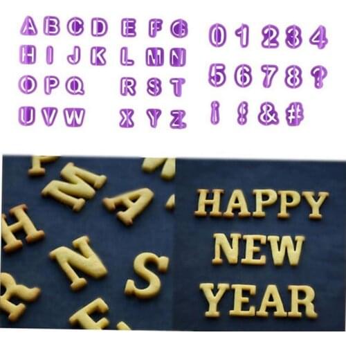 40pcs/set Alphabet Cake Molds Figure Plastic Letter Fondant Mold Cookie Cutter Number Cake Mould Baking Decorating Tools Kitchen