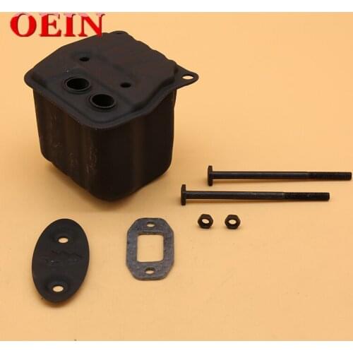 45cc 52cc 58cc Garden Chainsaw two holes muffler Spare parts For 4500 5200 5800 Chain saw muffler