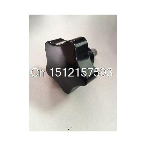 5pcs Black Plastic 50mm Head Diameter Star Clamping Knobs M10 x 20mm