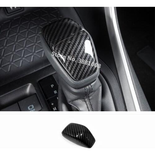 ABS Carbon fibre For Toyota Highlander Kluger 2020 Accessories Car gear shift lever knob handle Cover Trim Car Sticker styling