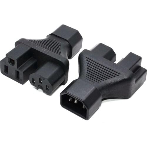 IEC 320 C14 male to Nema 5-15R +C15 Power adapter C14 to US femlae & C13 Y split power adapter AC PLUG CONVERTER