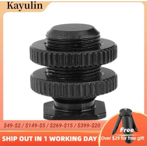 Kayulin Aluminum Cold Hot Shoe mount to 5/8"-27 Microphone Adapter for Microphone