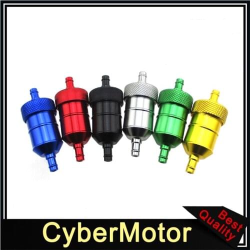 1/4" Aluminum Gas Fuel Filter For Honda Yamaha Dirt Pit Bike ATV Quad Go Kart Buggy Motorcycle Motocross Lawn Mower Tractor Boat