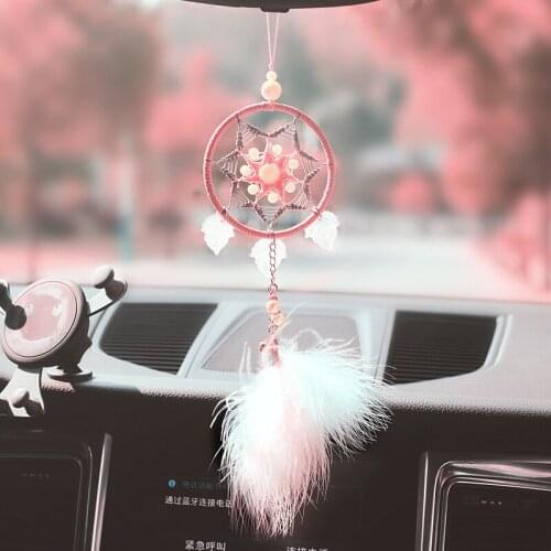 Dream Catcher Car Accessory For Girls Feather Car Mirror Pendant In Auto Home Decor Wall Hanging Adornment Handmade Dreamcatcher