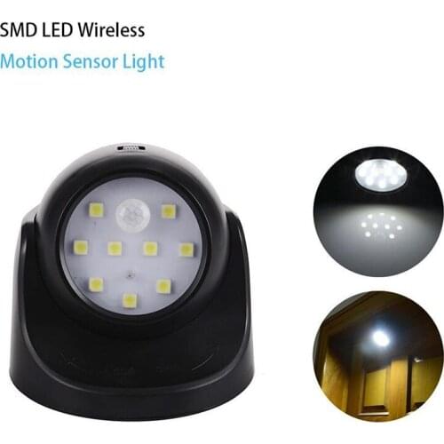 Wireless 9 LED Night Light Rotatable Motion Sensor Door Light Auto ON/OFF Bedroom Light For Wardrobe Closet Bedside Lighting