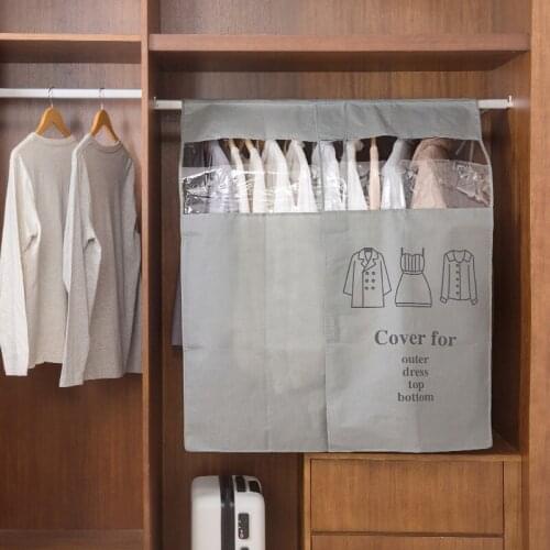 Hanging Overcoat Clothing Cover Suits Pocket Storage Bags Closet Organizer Vanzlife Non-woven Coat Dust Proofing Cover Household