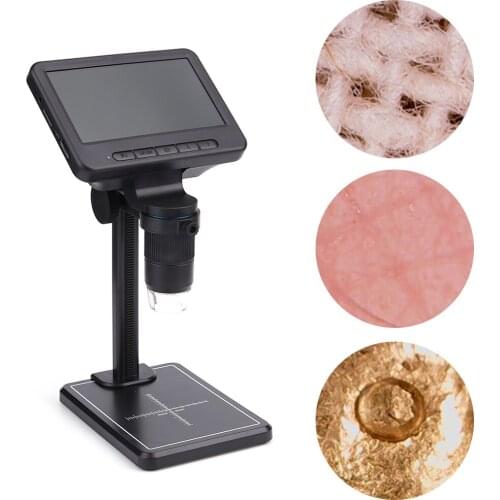 WiFi Digital Microscope for Watch Phone Repair Electronic 5 inch HD LCD Display 1000X Magnifier Tool with 8 LED Lights Bracket