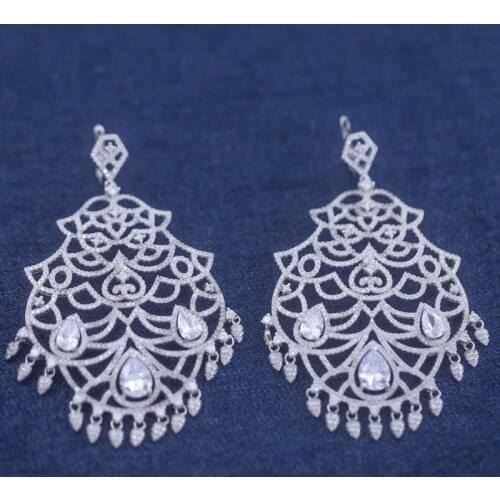 Designer Fashion 925 Sterling Silver Jewelry 3A Cubic Zirconia Party Earring