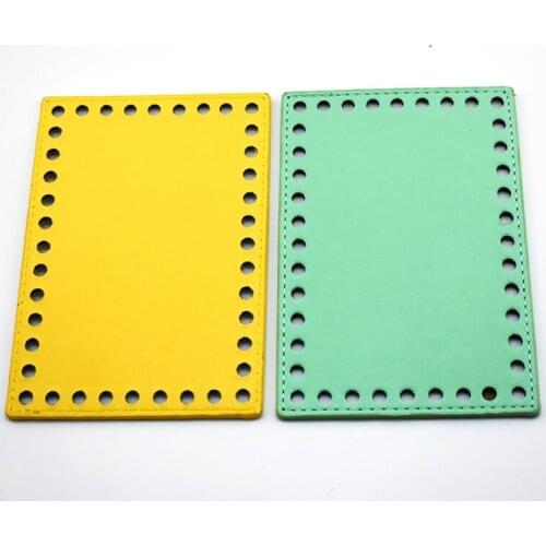 16x11cm Bottom for Knitting Bag PU Patent Leather Bag Accessories Rectangle Bottom with Holes DIY Bag Leather Bottom For Women