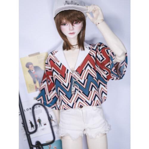 Ripple V-neck T-shirt for 1/4 MSD 1/3,SD17,Uncle BJD Doll Clothes CMB194