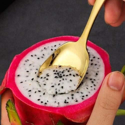 Stainless Steel Coffee Spoon For Tea Kitchen Gadget And Accessories Silver Gold Color Dessert Spoon Christmas Gift Soup Spoons 2