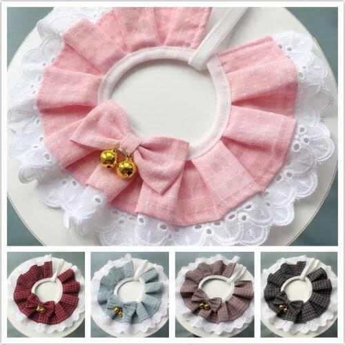 Pet Dog Cat Lace Collar Bandana Bibs Princess Rhinestone Jewelry Dog Pet Bows Necklace Cute Kitty Puppy Accessories