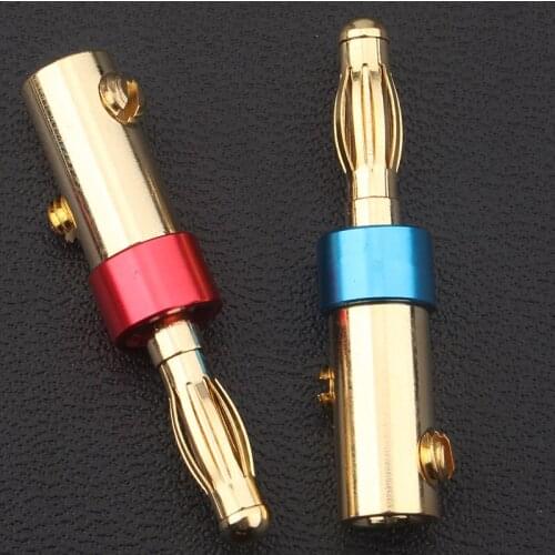 Copper Audio Adapter Gold Plated Banana Plug Solder-free Speaker Cable Connector -(20 Pcs)