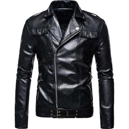 Mens Leather Jacket New Autumn Vintage Motorcycle Leather Jacket Coat Men High quality PU Jacket Jaqueta De Couro Masculina